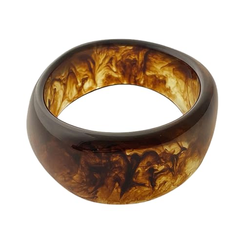 AVKGCZ Farbenfrohe Weitharzangriffe Geometrische Unregelmäßige Armreifen Breite Geometrische Armbandharz Textur Handgelenk Schmuck Für Frauen Modischer Harzschmuck von AVKGCZ