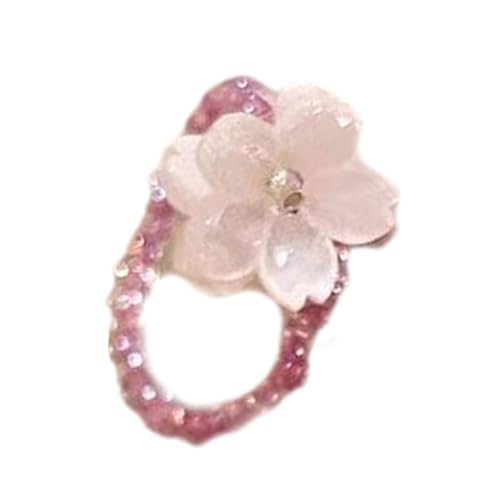 AVKGCZ Koreanisch Inspirierte Dehnbare Blumenringe Leichtes Acrylperlen Frauen Elastische Fingerringe Handgefertigtes Schmuck Geschenk Acrylblütenring Für Den Täglichen Verschleiß von AVKGCZ