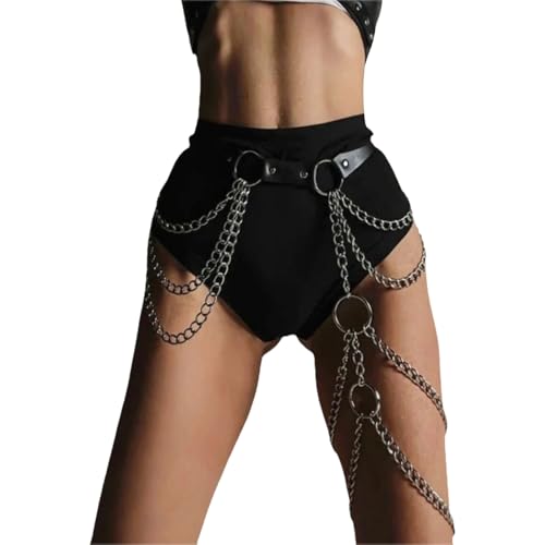 AVKGCZ PU Leder Oberschenkel Und Hüftkette Mode PU Leder Taille Und Oberschenkelkettengürtel Accessoire Für Trendige Looks Mode Hosenträger AVKGCZ PU Leder Oberschenkel Und Hüftkette Mode PU Leder Taille Und Oberschenkelkettengürtel Accessoire Für Trendige Looks Mode Hosenträger von AVKGCZ