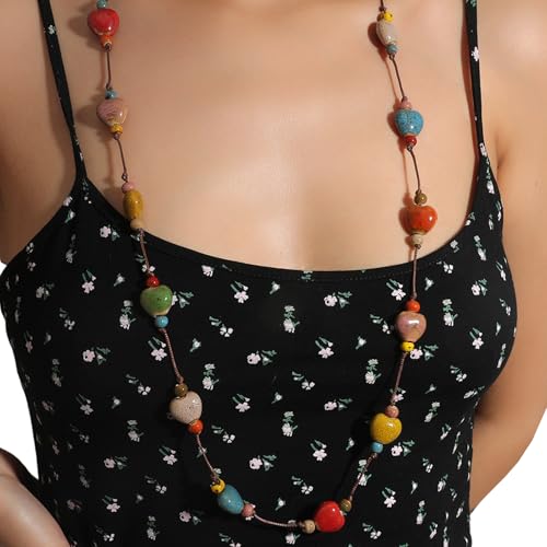 AVKGCZ Perlen Halskette Verstellbare Kette Halskette Handgefertigter Neckschmuck Alltags Kleidung Mode Accessoire Für Tägliche Party Festival Schmuck Schmuck von AVKGCZ