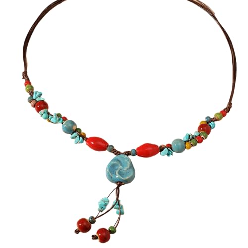 AVKGCZ Perlen Halskette Verstellbare Kette Halskette Handgefertigter Neckschmuck Alltags Kleidung Mode Accessoire Für Tägliche Party Festival Schmuck Schmuck von AVKGCZ