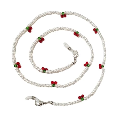 AVKGCZ Stilvolle Maskierungsketten Brillenkabelhalter Farbenfrohe Perlen Brillenkette Lanyard Charme Mit Kirschen Charme Für Frauen Perlen Perlen Kette von AVKGCZ