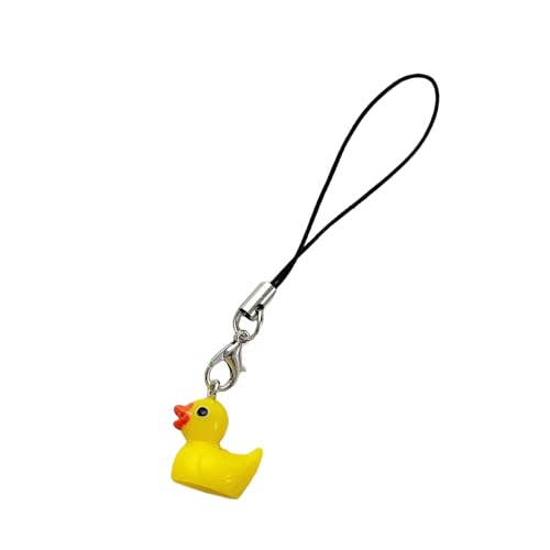 AVKGCZ Trendy Duck Mobile Kette Tragbarer Tierschlüsselkettenharz Anhänger Keyring Mode Taschen Und Brieftaschen Verzierung Schöner Entletzungsschlüsselring von AVKGCZ