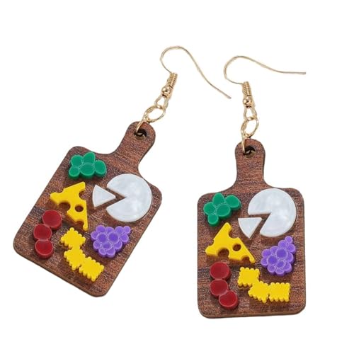 Elegante Miniatur Lebensmittel Teller Ohrringe Schmuckzubehör Tragbar Für Trendige Trendsetters Und Humorvolle Enthusiasten Miniaturen Lebensmittelschstene von AVKGCZ