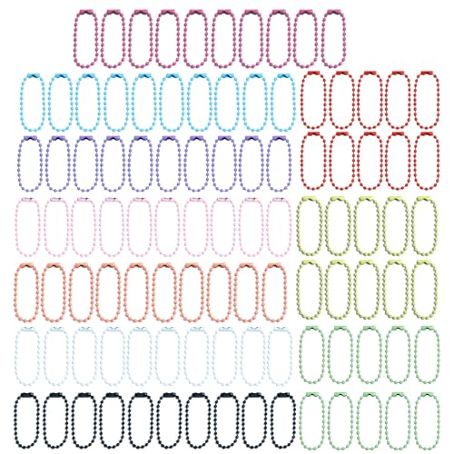 Packung Von 100 Verschiedenen Farbperlenketten Stylish Keychain Accessoire Bunte Kleine Kugellperlenkette Mit Steckdosen Perlen Ornamenten von AVKGCZ