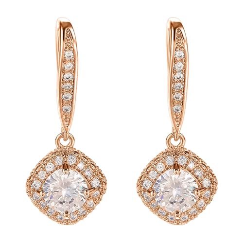 Quadratische Zirkonia Ohrringe Hochzeit Ohrringe Ohrschmuck Mode Metall Tropfen Perfekt Für Modische Frauen Accessoires von AVKGCZ