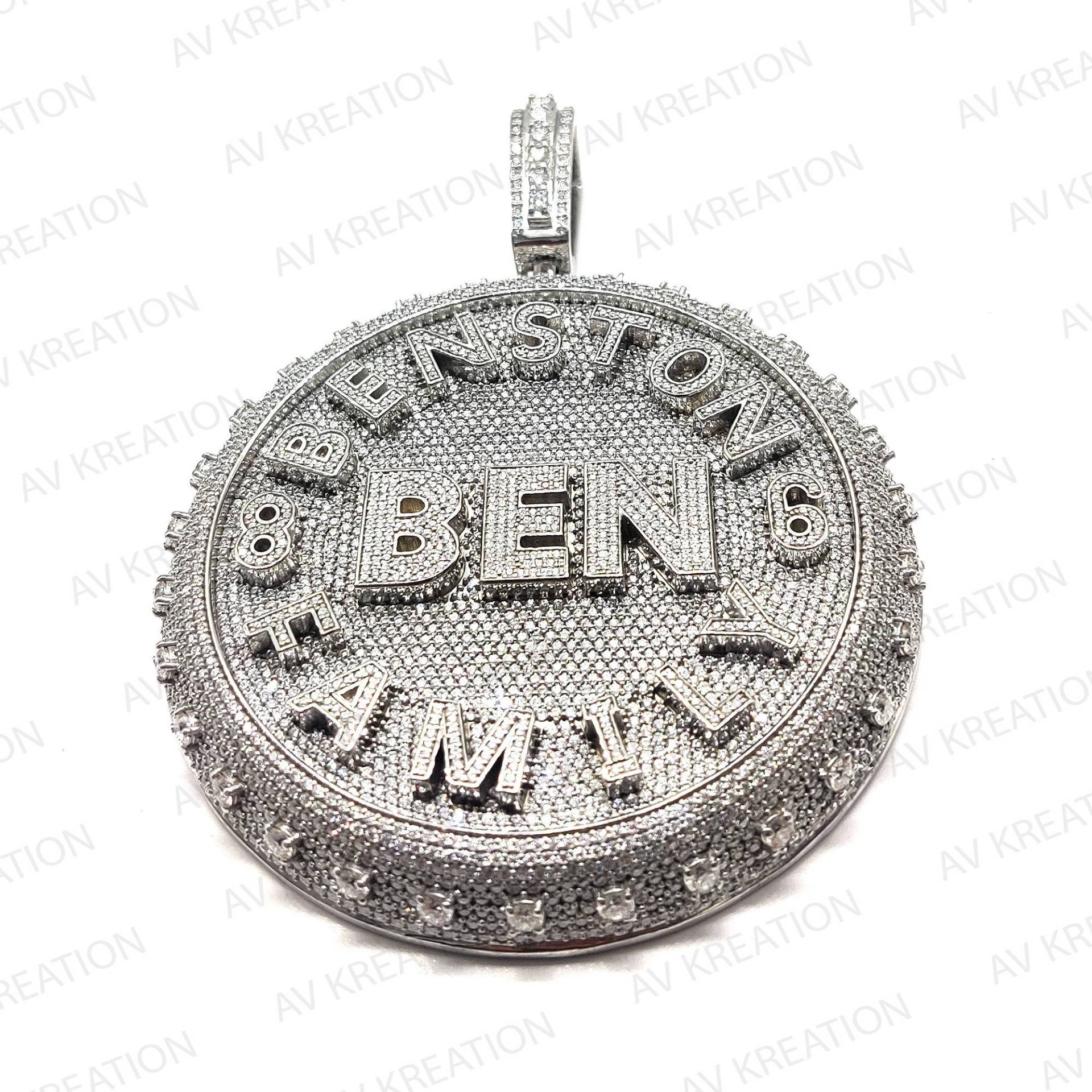 Moissanite Diamant Custom Made Hip Hop Anhänger Anhänger, Sterling Silber Anpassen Schmuck Benutzerdefinierte von AVKREATION