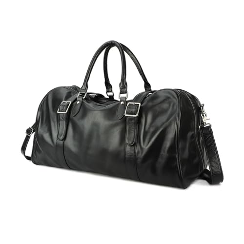 AVLUZ Reise-Seesack, Leder-Sport-Sporttasche, Weekender-Übernachtungsgepäcktasche, tragbare Seesack for Männer, Frauen (Color : A) von AVLUZ