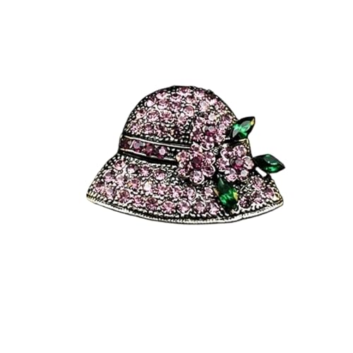 AVLUZ Rosa-lila Hut-Brosche, Luxus-Design, Strass-Broschen, Anstecknadel, elegante Kleidung, Hut, Tasche, Anstecknadel, Zubehör for Frauen und Mädchen von AVLUZ