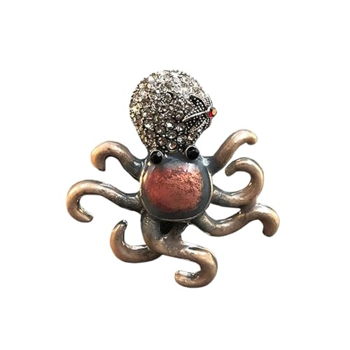 AVLUZ Vintage-Oktopus-Brosche, Persönlichkeitsbroschen, Anstecknadel, Kleidung, Hut, Tasche, Accessoires for Damen und Herren (Color : A) von AVLUZ