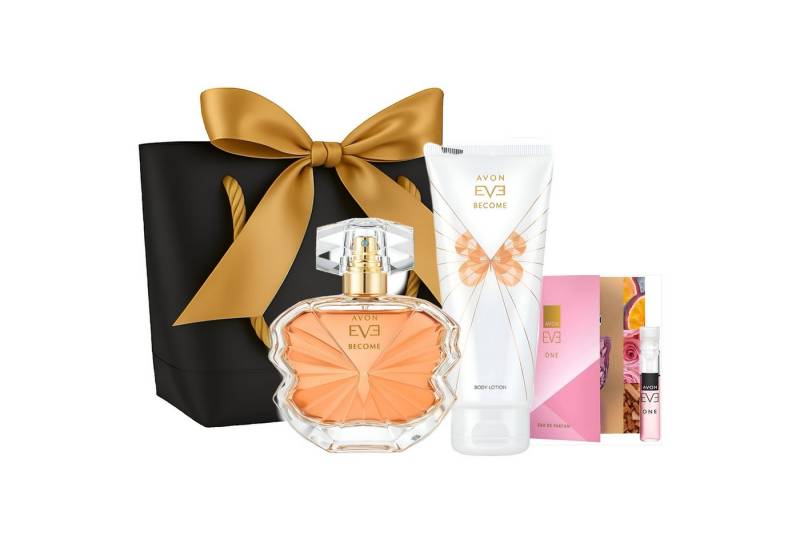 AVON Cosmetics Eau de Parfum EVE BECOME mit Lotion Geschenkset, 4-tlg., Sinnliches Set mit Duft und Pflege in exklusiver Geschenkverpackung von AVON Cosmetics