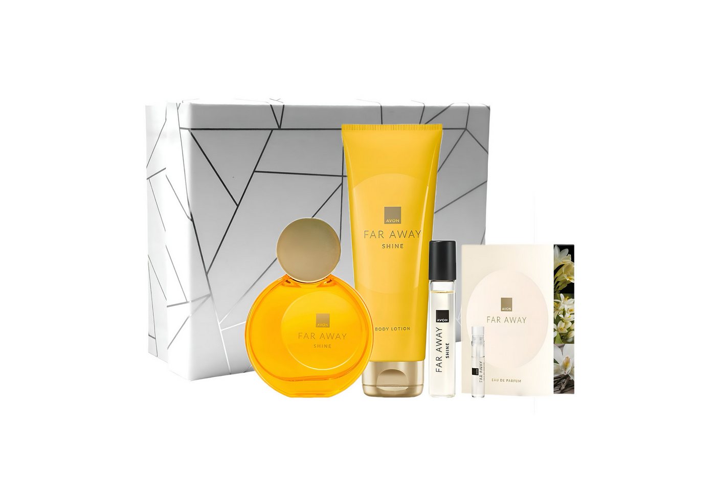AVON Cosmetics Eau de Parfum FAR AWAY SHEIN 50ml, Taschenspray 10ml, Körperlotion, Geschenkbox, 5-tlg., Geschenkset für Frauen, Lang anhaltender Duft, Nachhaltige, Set AVON Cosmetics Eau de Parfum FAR AWAY SHEIN 50ml, Taschenspray 10ml, Körperlotion, Geschenkbox, 5-tlg., Geschenkset für Frauen, Lang anhaltender Duft, Nachhaltige, Set von AVON Cosmetics