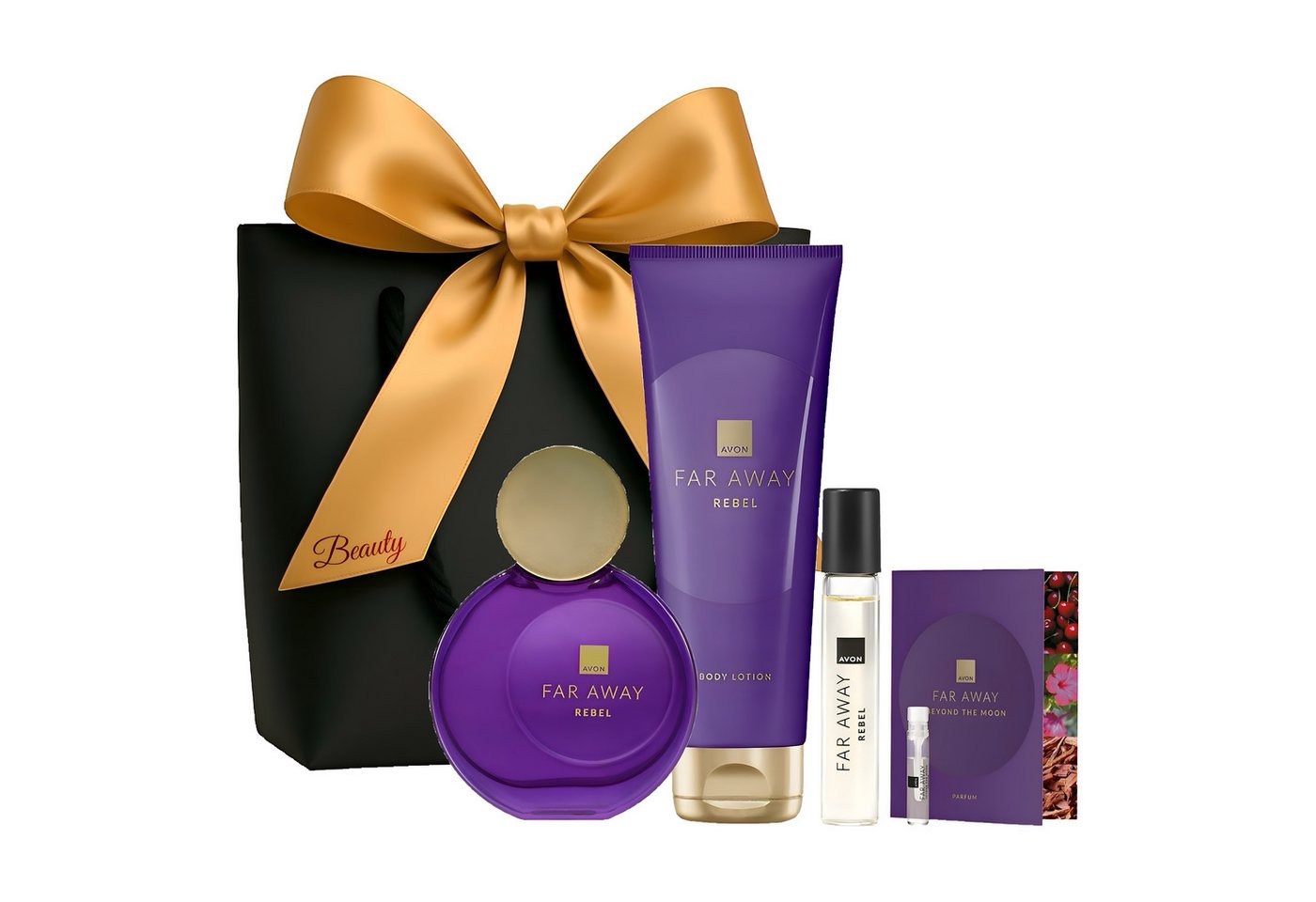 AVON Cosmetics Eau de Parfum Far Away Beyond The Moon Set – EdP 50 ml + Bodylotion + Geschenk, 4-tlg., Luxuriöses Geschenkset mit Parfum, Lotion, Spray und Duftprobe AVON Cosmetics Eau de Parfum Far Away Beyond The Moon Set – EdP 50 ml + Bodylotion + Geschenk, 4-tlg., Luxuriöses Geschenkset mit Parfum, Lotion, Spray und Duftprobe von AVON Cosmetics