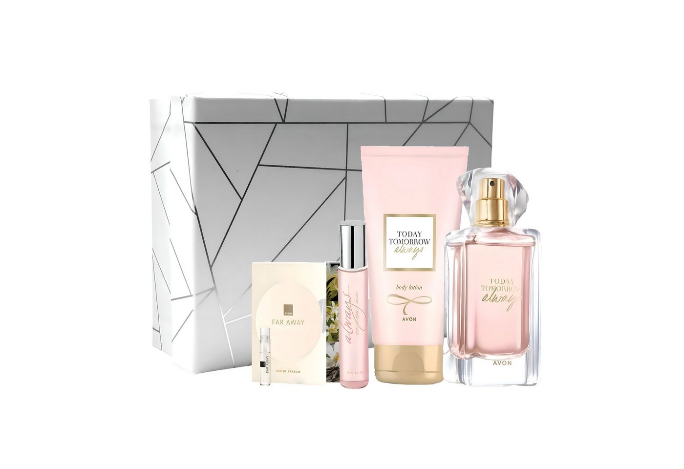 AVON Cosmetics Eau de Parfum TTA ALWAYS Box Set: Eau de Parfum 50ml, Bodylotion 125ml, Spray 10ml, 5-tlg., Duft- und Pflegeset mit eleganter Geschenkverpackung AVON Cosmetics Eau de Parfum TTA ALWAYS Box Set: Eau de Parfum 50ml, Bodylotion 125ml, Spray 10ml, 5-tlg., Duft- und Pflegeset mit eleganter Geschenkverpackung von AVON Cosmetics