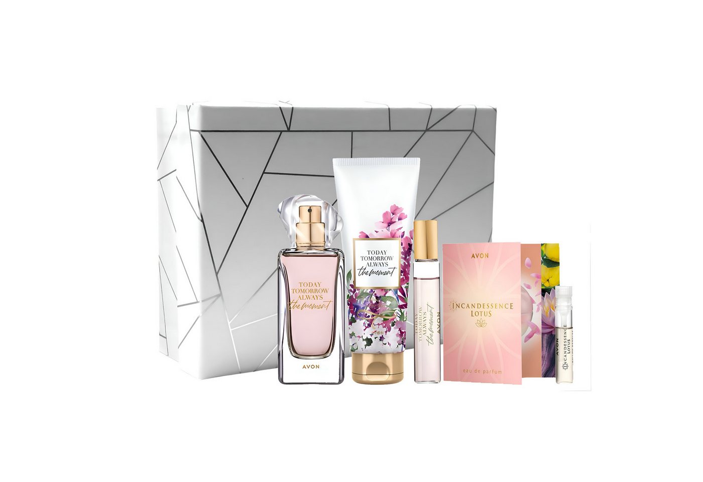 AVON Cosmetics Eau de Parfum TTA THE MOMENT – Blumig-holziges Duftset mit Körpercreme Taschenspray, 5-tlg., Edles Duftset mit blumig-holziger Note, Körperlotion & Geschenkbox AVON Cosmetics Eau de Parfum TTA THE MOMENT – Blumig-holziges Duftset mit Körpercreme Taschenspray, 5-tlg., Edles Duftset mit blumig-holziger Note, Körperlotion & Geschenkbox von AVON Cosmetics