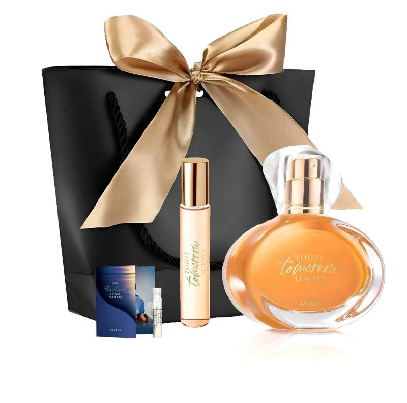 AVON Cosmetics Eau de Parfum TTA TOMORROW Spray 50ml, Taschenspray 10ml, für Damen, 4-tlg., Geschenkset, romantischer Flakon, langanhaltender Täglicher Duft von AVON Cosmetics