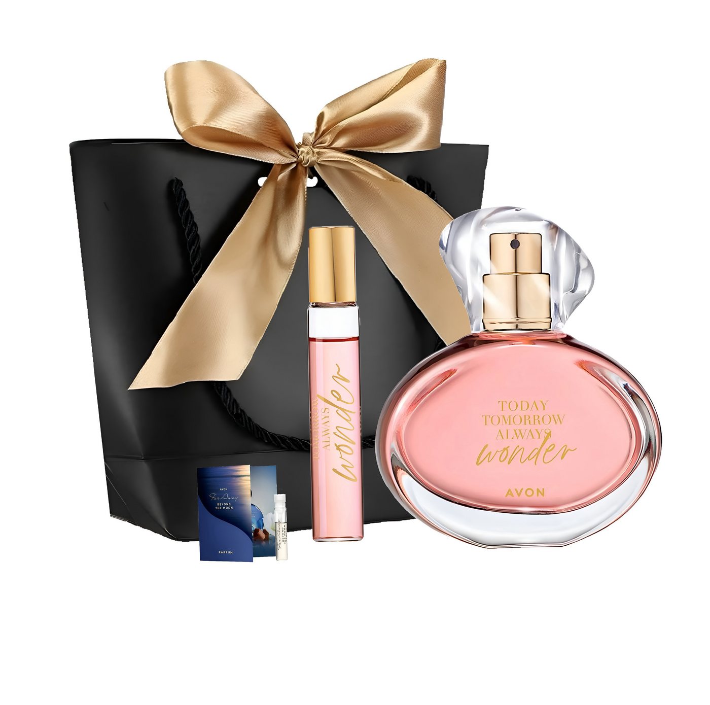 AVON Cosmetics Pflege-Geschenkset WONDER Eau de Parfum Spray 50 ml, Taschenspray 10 ml Für Damen Zartheit, Stärke, Sinnlichkeit, Frische, Anlass, Romantik, Geschenk, Eleganz. Set, 4-tlg., Duft, Liebe, Bergamotte, Zedernholz, Neroli-Knospen von AVON Cosmetics