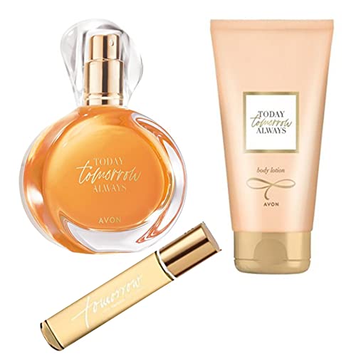 Avon 3er Set TTA Tomorrow Serie Eau de Parfum 50ml, Bodylotion 150ml, Taschenspray 10ml, für Damen neue Edition von Avon