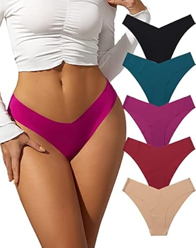 AVOZAL Seamless Slips Damen Nahtlose Unterwäsche Sexy Unterhosen Hipster Stretch Bequem Dessous Frauen Panties Bikini Underwear Mehrpack 5er Pack（XL） von AVOZAL