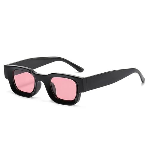AVQXUY Beliebte Mode Kleine Quadratische Polarisierte Sonnenbrille Damen Retro Punk Shades Herren Trendy Sonnenbrille, Schwarz Pink von AVQXUY