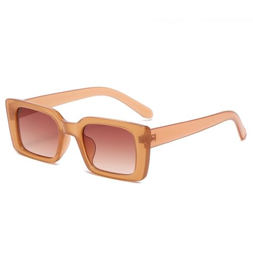 AVQXUY Beliebte Mode Kleine Rechteckige Sonnenbrille Frauen Retro Leopard Shades Männer Trendy Quadratische Sonnenbrille, Jelly Tea Tea von AVQXUY