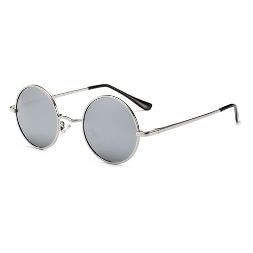 AVQXUY Retro Vintage Runde Polarisierte Sonnenbrille Herren Damen Metalllegierung Rahmen Schwarze Linse Brillen Autofahren, D3 Silber Spiegel, Keine Box AVQXUY Retro Vintage Runde Polarisierte Sonnenbrille Herren Damen Metalllegierung Rahmen Schwarze Linse Brillen Autofahren, D3 Silber Spiegel, Keine Box von AVQXUY