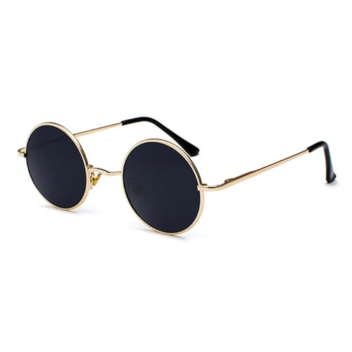 AVQXUY Retro Vintage Runde Polarisierte Sonnenbrille Herren Sonnenbrille Damen Metalllegierung Rahmen Schwarze Linse Brillen Autofahren, D6 Goldgrau, Keine Box AVQXUY Retro Vintage Runde Polarisierte Sonnenbrille Herren Sonnenbrille Damen Metalllegierung Rahmen Schwarze Linse Brillen Autofahren, D6 Goldgrau, Keine Box von AVQXUY