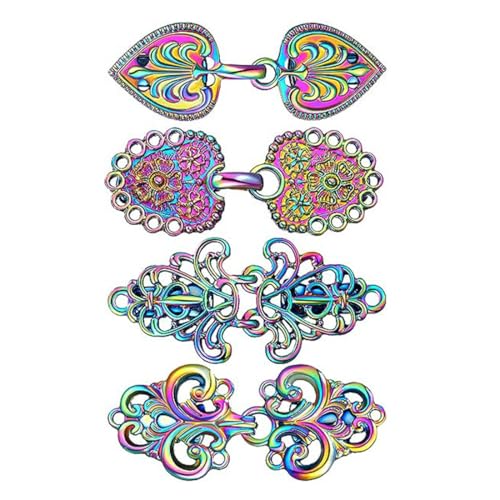 AVRUYPI 4 Stück Vintage Clips Clips für Kleid Retro Cardigan Clip Schalkragen Verschluss Kleid Hemd Knopf Verschluss für Frauen Mädchen von AVRUYPI