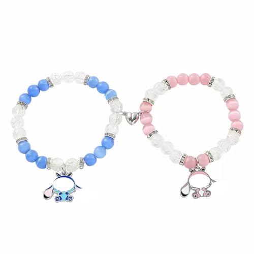 AVRUYPI Armband Kinderarmband Mädchen 10 Jahre Blau + Rosa Perlen Freundschaftsarmband von AVRUYPI