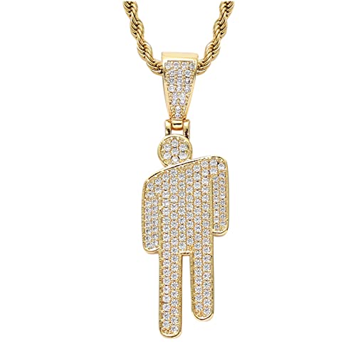 AVWER Halskette, personalisierbar, Punk, Gothic, Hip-Hop, modisch, elegant, Zirkonia, für Damen und Herren (Farbe: Gold), Metall, Metall, Zirkonia von AVWER