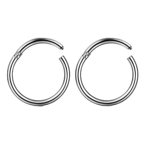 AVYRING 2 Stück Nasenpiercing Ring Titan 16G Clicker Nasenring für Damen Herren Piercing Schmuck für Septum, Helix, Tragus, Conch, Labret & Knorpelpiercings 12mm von AVYRING
