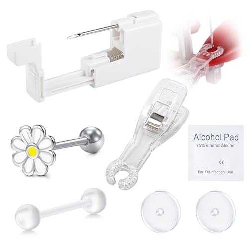 AVYRING Zungenpiercing-Set, Einweg-Selbstpiercing-Set, Professionelles Body Piercing-Pistolen-Set, hypoallergene Edelstahl-Zungenpiercing-Werkzeuge für Frauen und Männer von AVYRING