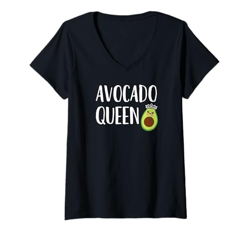 Damen Avocado-Themen-Geschenk für Frauen und Mädchen, lustige Avocado-Königin T-Shirt mit V-Ausschnitt Damen Avocado-Themen-Geschenk für Frauen und Mädchen, lustige Avocado-Königin T-Shirt mit V-Ausschnitt von AVZ Avocado and Guacamole Lovers Gifts