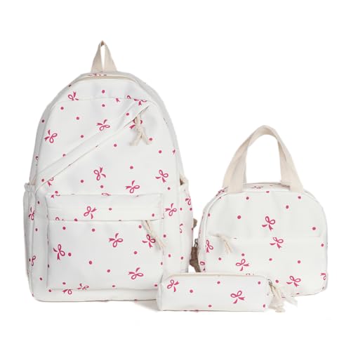 AVZYARDY 3-in-1 Fliegen-Schleifen College Schulrucksack mit Lunchbag und Federmäppchen Niedliche Mädchen Rucksack Set for Teenager Frauen Studentinnen AVZYARDY 3-in-1 Fliegen-Schleifen College Schulrucksack mit Lunchbag und Federmäppchen Niedliche Mädchen Rucksack Set for Teenager Frauen Studentinnen von AVZYARDY