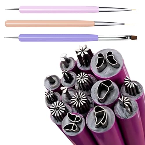 AVZYARDY 6/10/15PCS Nail Graffiti Nail Art Dotting Tools mit 3 Nail Art Pinseln Nagelstempelstift DIY Nail Art Tools Nagel Graffiti Art Verschönerungswerkzeuge for Mädchen und Frauen Home DI von AVZYARDY