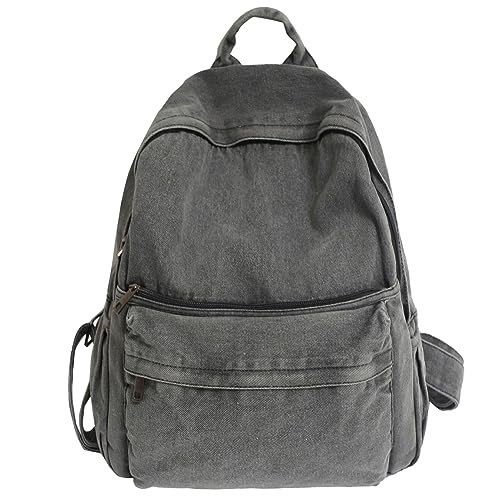 AVZYARDY Canvas Rucksack Ästhetischer Rucksack for Damen und Herren College-Denim-Rucksäcke Vintage Rucksack Leichter Reise-Tagesrucksack for Mädchen im Teenageralter von AVZYARDY