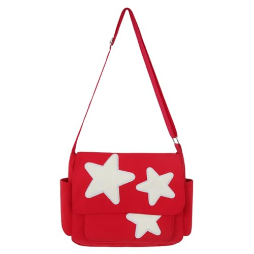 AVZYARDY Einfache Damen-Umhängetasche mit Seitentaschen, Y2K-Stern-Muster, Nylon, großes Fassungsvermögen for Outdoor-Reisen von AVZYARDY