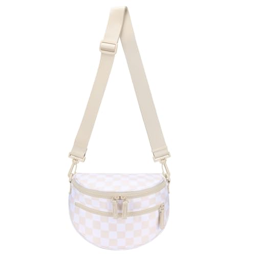 AVZYARDY Fanny Pack mit verstellbarem Gurtspum -Beutel -Sling -Beutel for Frauen (beige kariert) von AVZYARDY