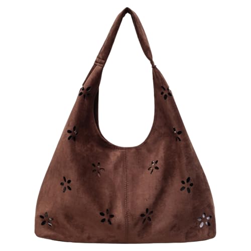 AVZYARDY Faux Wildleder -Einkaufstasche for Wildleder -Tasche for Frauen for Schularbeit (Kaffee) von AVZYARDY