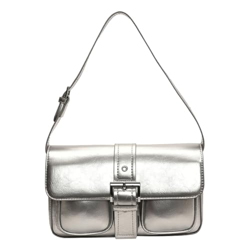 AVZYARDY Frauen-Leder-Umhängetasche mit Multi-Pockets Trendy Tasche for den täglichen Gebrauch (Silber von AVZYARDY
