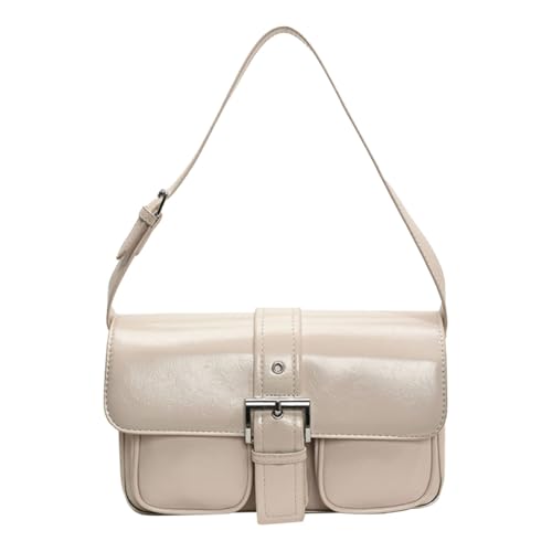 AVZYARDY Frauen-Leder-Umhängetasche mit Multi-Pockets Trendy Tasche for den täglichen Gebrauch (weiß) von AVZYARDY