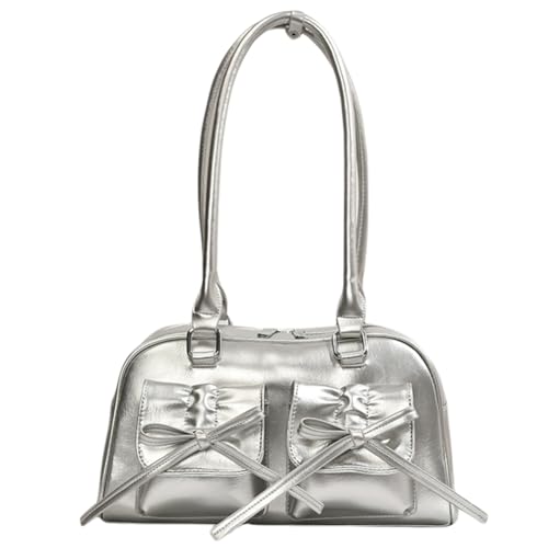 AVZYARDY Frauen Mode Umhängetasche Doppeltaschen PU Leder stilvolle Achseltasche mit Bogen täglich Pendeltasche Farbe for Reiseurlaub von AVZYARDY