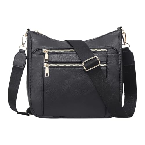 AVZYARDY Frauen PU Leder Crossbody Bag Crescent Schultertasche zum Pendeln (schwarz) von AVZYARDY