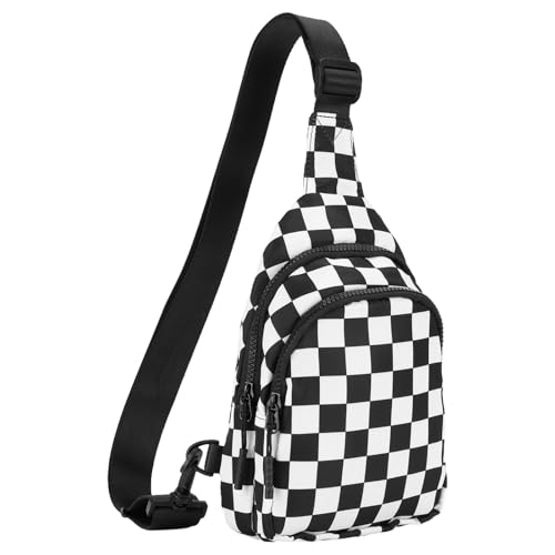 AVZYARDY Karierte Schlinge for Frauen Crossbody Chest -Tasche Daily Fanny Packs Geldbörse (schwarz) von AVZYARDY