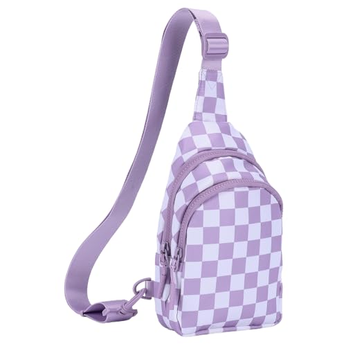 AVZYARDY Karierte Schlinge for Frauen Crossbody Chest -Tasche Daily Fanny Packtasche (lila) von AVZYARDY