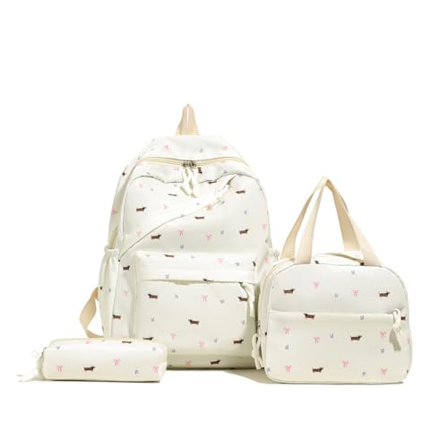 AVZYARDY Kawaii Rucksack Set for Mädchen, 3-teiliges niedliches Hunde-Schulranzen-Set mit Lunchbag und Federmäppchen, japanischer Stil, großer Kapazitäts-Rucksack for Teenager Mädchen College Reisen von AVZYARDY