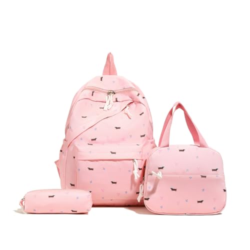 AVZYARDY Kawaii Rucksack Set for Mädchen, 3-teiliges niedliches Hunde-Schulranzen-Set mit Lunchbag und Federmäppchen, japanischer Stil, großer Kapazitäts-Rucksack for Teenager Mädchen College Reisen von AVZYARDY