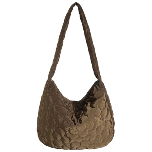 AVZYARDY Modische gepolsterte Umhängetasche mit Blumenmuster, leichte, große Kapazität, gesteppte Puffertasche for Damen, lässiger Shopper von AVZYARDY