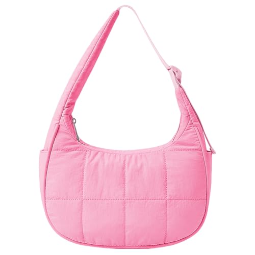 AVZYARDY Puffer Crescent Tasche for Frauen gesteppte Umhängetasche Arbeitshandtasche (Rosenrot) von AVZYARDY