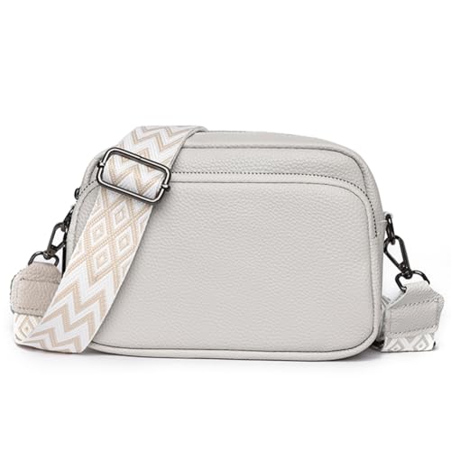 AVZYARDY Umhängetasche aus echtem Leder, modische Damen-Umhängetasche for Wochenendurlaub (Hellgrau) von AVZYARDY